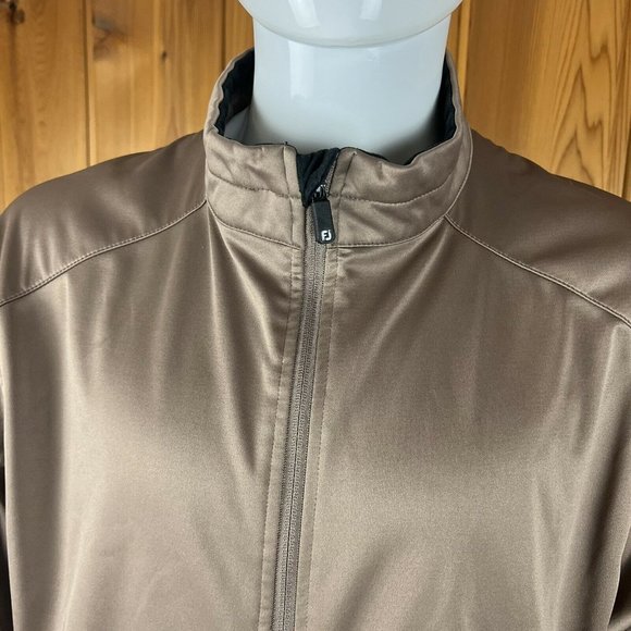 VTG Footjoy FJ Mens Brown Full Zip Track Jacket size Large Adjustable - Picture 4 of 10